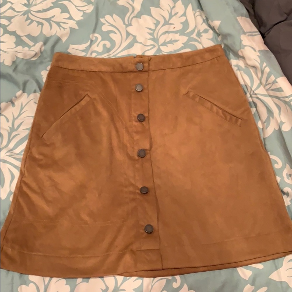 Tan suede skirt